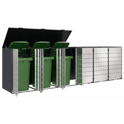 Dulap pentru pubele VidaXL 3394782 (Anthracite/Silver) Thumb