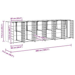 Dulap pentru pubele VidaXL 3394782 (Anthracite/Silver) Thumb