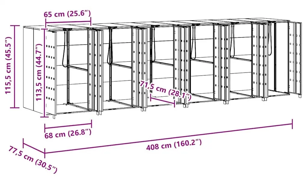 Dulap pentru pubele VidaXL 3394782 (Anthracite/Silver)