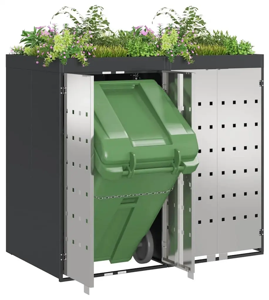 Dulap pentru pubele VidaXL 3394783 (Anthracite/Silver)