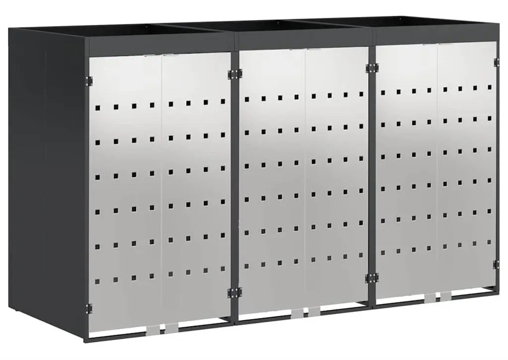 Шкаф для мусорных контейнеров VidaXL 3394784 (Anthracite/Silver) - 2