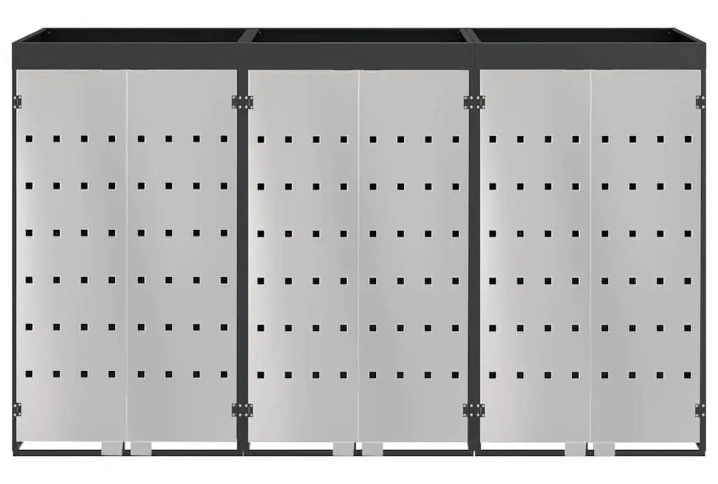 Шкаф для мусорных контейнеров VidaXL 3394784 (Anthracite/Silver) - 4
