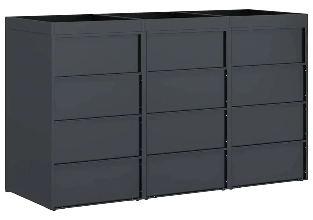 Шкаф для мусорных контейнеров VidaXL 3394784 (Anthracite/Silver) - 5
