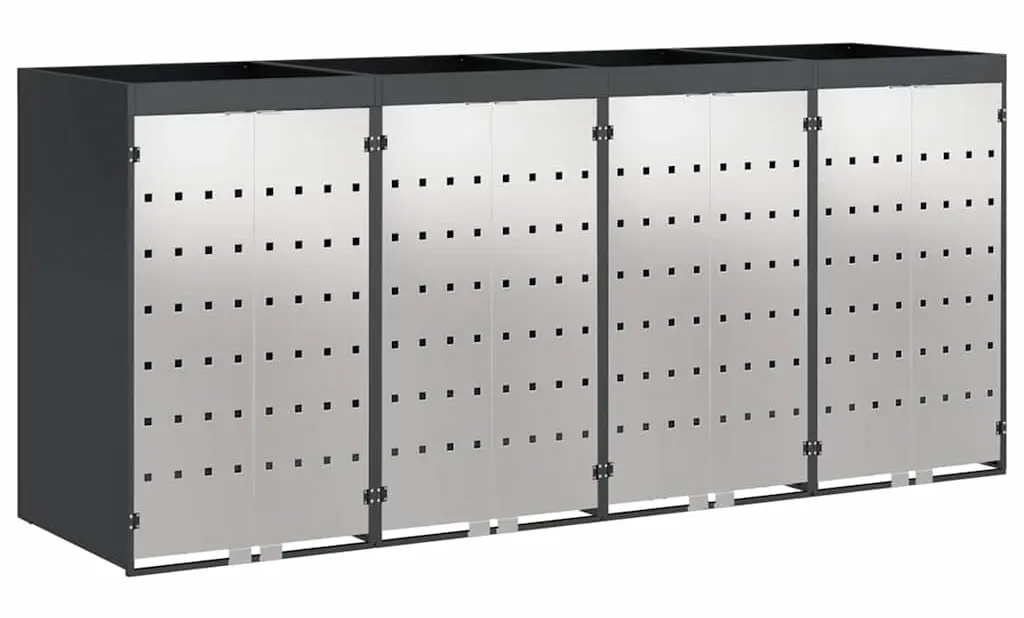 Шкаф для мусорных контейнеров VidaXL 3394785 (Anthracite/Silver)