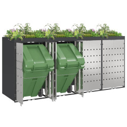 Шкаф для мусорных контейнеров VidaXL 3394785 (Anthracite/Silver) Thumb