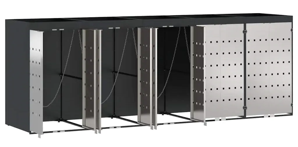 Dulap pentru pubele VidaXL 3394786 (Anthracite/Silver)