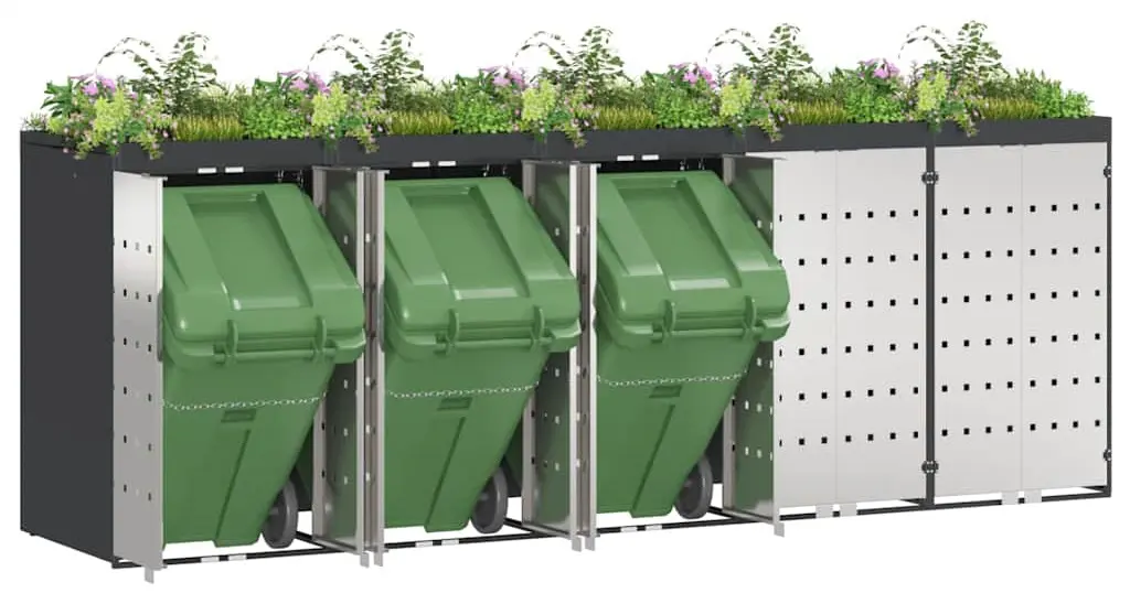 Dulap pentru pubele VidaXL 3394786 (Anthracite/Silver)