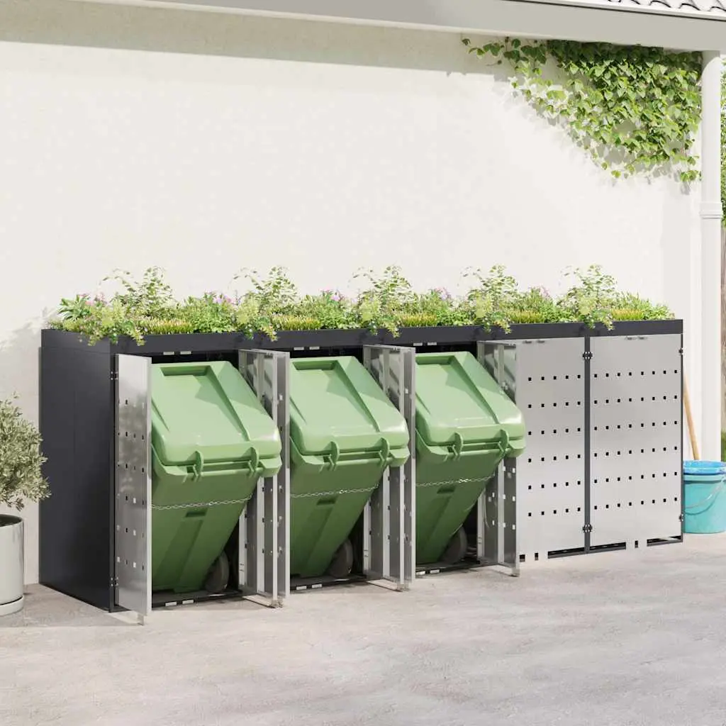 Dulap pentru pubele VidaXL 3394786 (Anthracite/Silver)