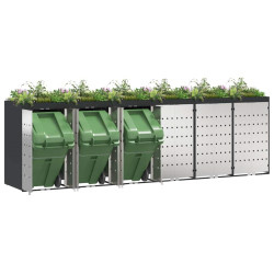 Dulap pentru pubele VidaXL 3394787 (Anthracite/Silver) Thumb