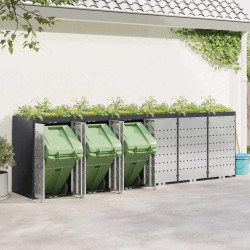 Dulap pentru pubele VidaXL 3394787 (Anthracite/Silver) Thumb