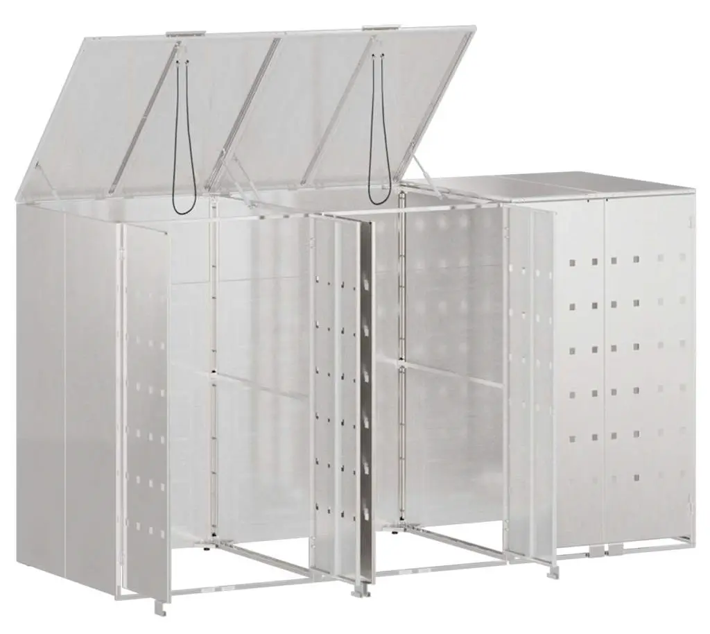 Шкаф для мусорных контейнеров VidaXL 3394789 (Silver) - 3