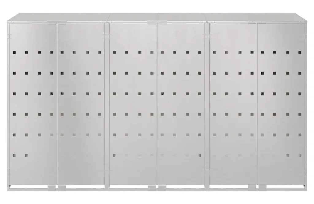 Шкаф для мусорных контейнеров VidaXL 3394789 (Silver) - 4