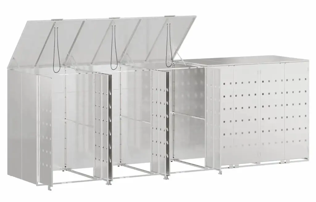 Шкаф для мусорных контейнеров VidaXL 3394791 (Silver) - 3