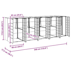 Шкаф для мусорных контейнеров VidaXL 3394791 (Silver) Thumb