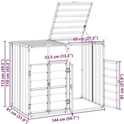 Dulap pentru containere de gunoi VidaXL 4006177 (Anthracite) Thumb
