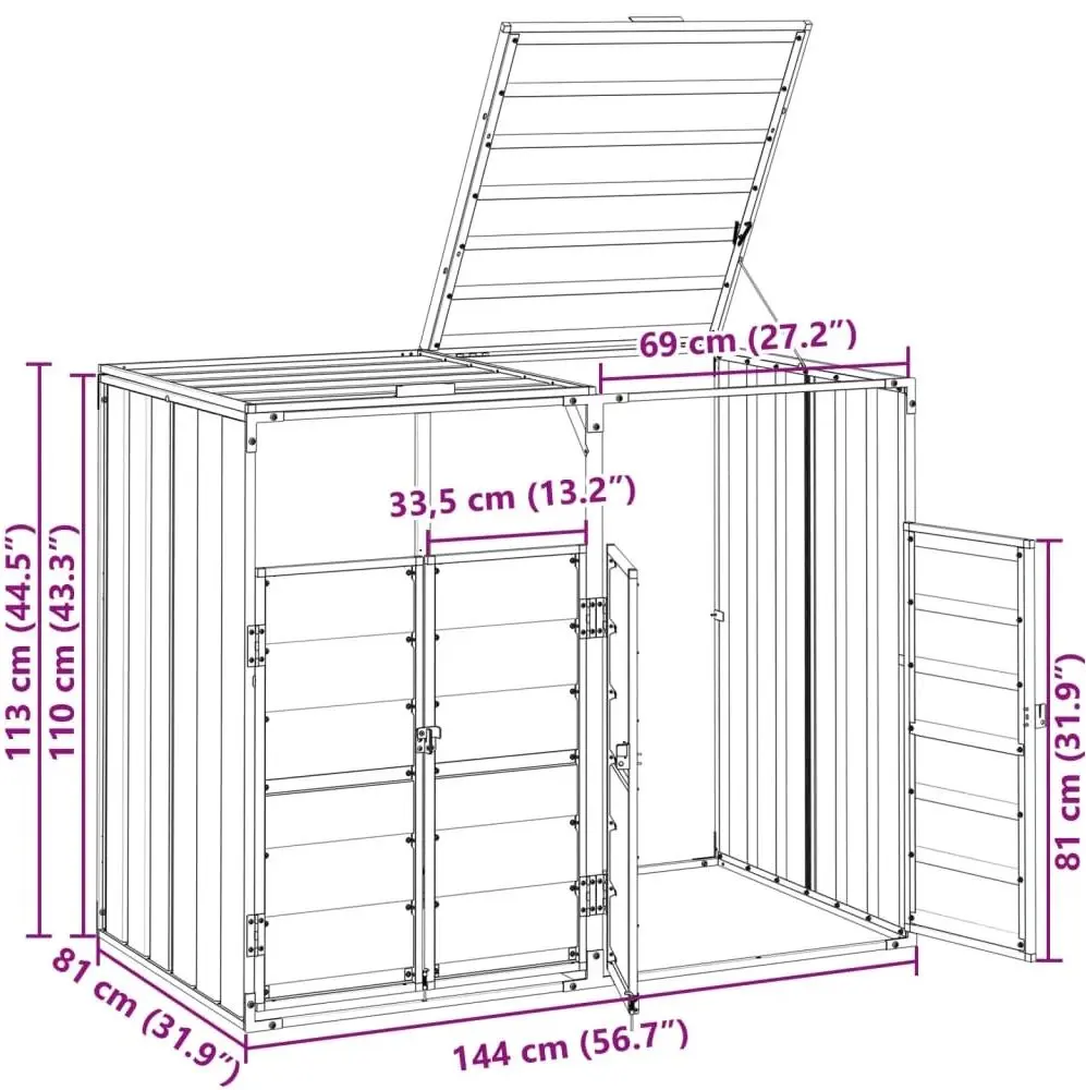 Dulap pentru containere de gunoi VidaXL 4006177 (Anthracite)