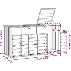 Dulap pentru containere de gunoi VidaXL 4006180 (Grey) Thumb