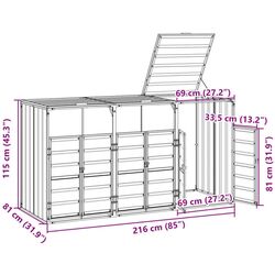 Dulap pentru containere de gunoi VidaXL 4006181 (Anthracite) Thumb