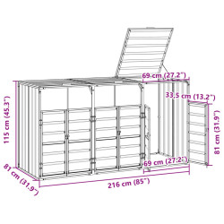 Dulap pentru pubele VidaXL 4006182 (Brown) Thumb