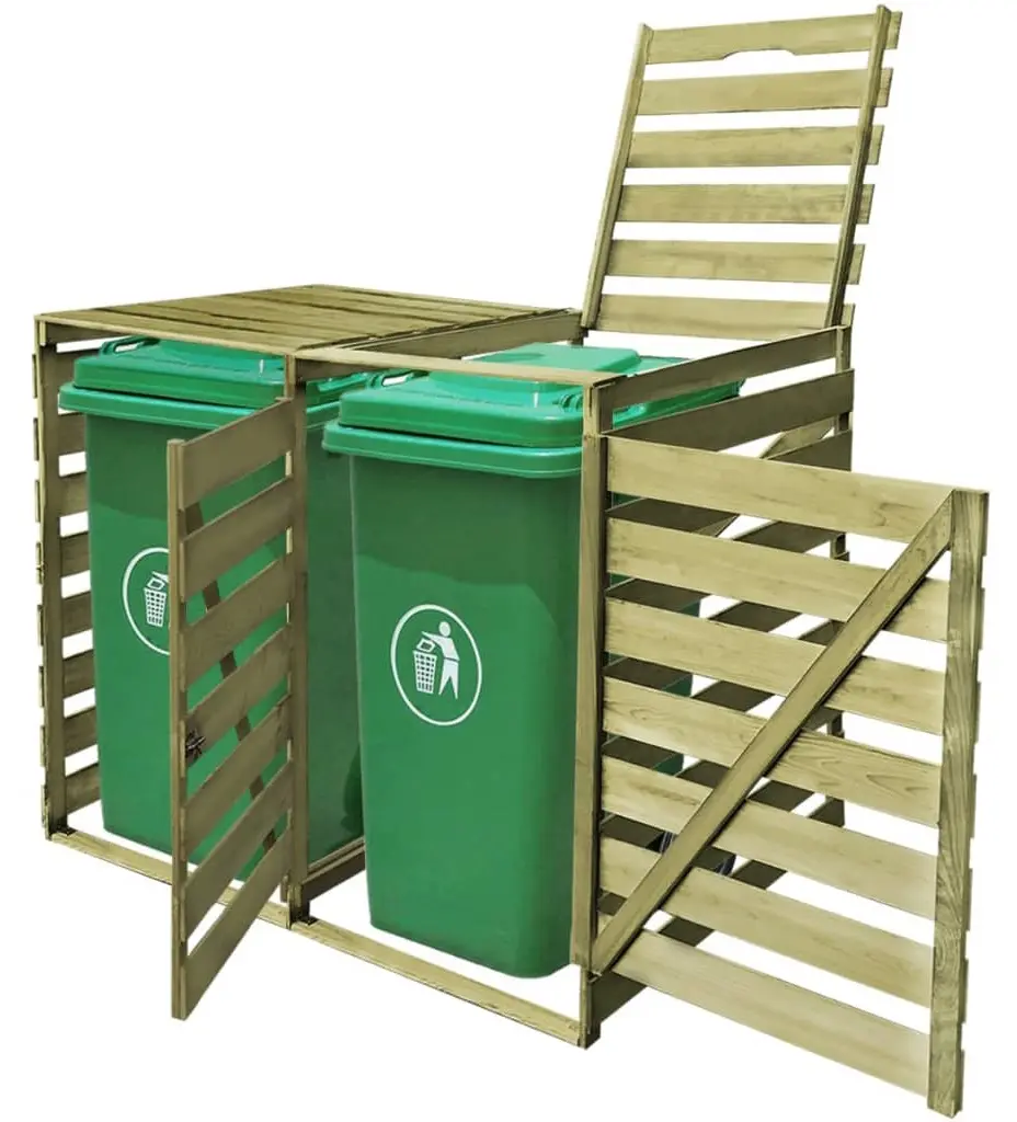 Dulap pentru pubele VidaXL 42270 (Natural) - 2