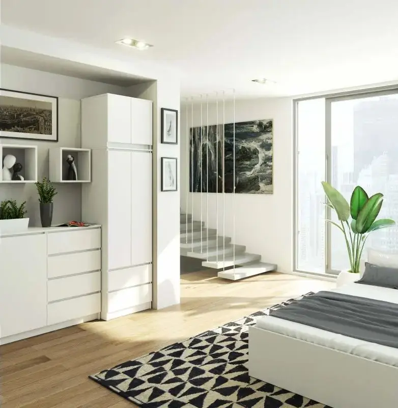 Mezanin Akord S60 Star (White/White Gloss)