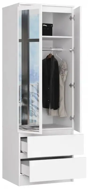 Шкаф с зеркалом Akord Star S60 2D2SZ (White)