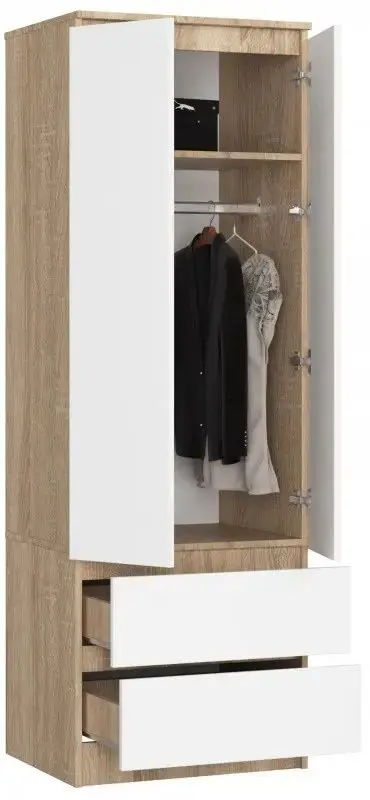 Dulap Akord Star S60 2D2SZ (Sonoma Oak/White)