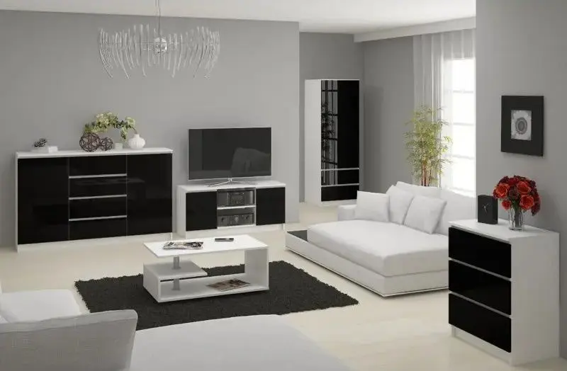 Шкаф Akord Star S60 2D2SZ (White/Black Gloss)