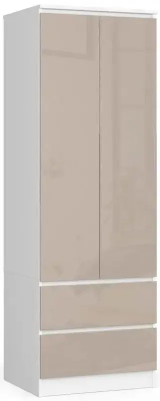 Dulap Akord Star S60 2D2SZ (White/Cappuccino Gloss)