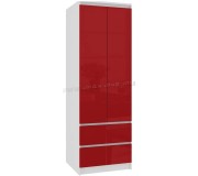 Dulap Akord Star S60 2D2SZ (White/Red Gloss)