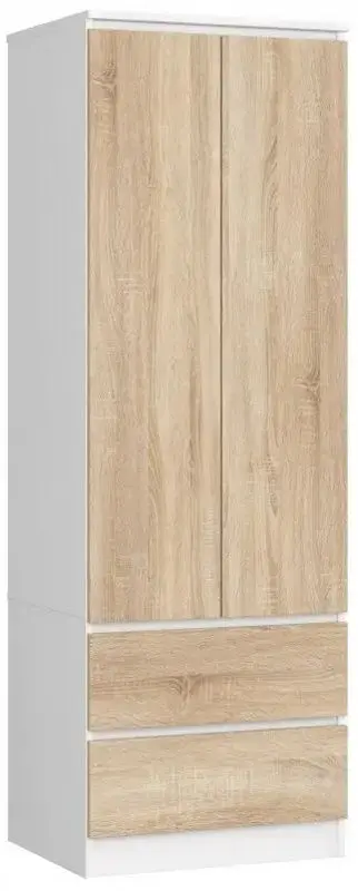 Dulap Akord Star S60 2D2SZ (White/Sonoma Oak)