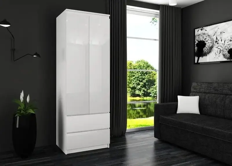 Шкаф Akord Star S60 2D2SZ (White/White Gloss)