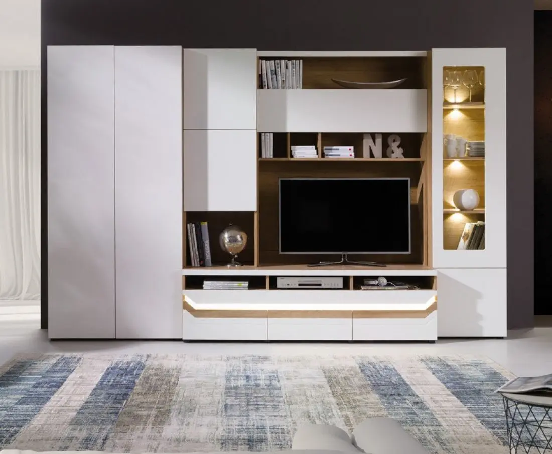 Dulap Fadome Madryt MA1 (Stone Oak/White Gloss) - 2