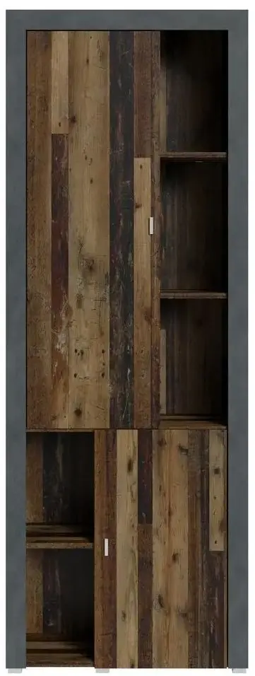 Книжный шкаф Helvetia Nela Nr.05 2D (Matera/Old Style Mix Planked-Old Wood) - 3