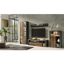 Книжный шкаф Helvetia Nela Nr.05 2D (Matera/Old Style Mix Planked-Old Wood) Thumb