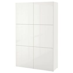 Шкаф Ikea Besta с дверцами 120x42x193 (Белый/Лаксвикен Белый)