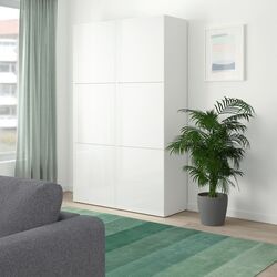Шкаф Ikea Besta с дверцами 120x42x193 (Белый/Лаксвикен Белый) Thumb