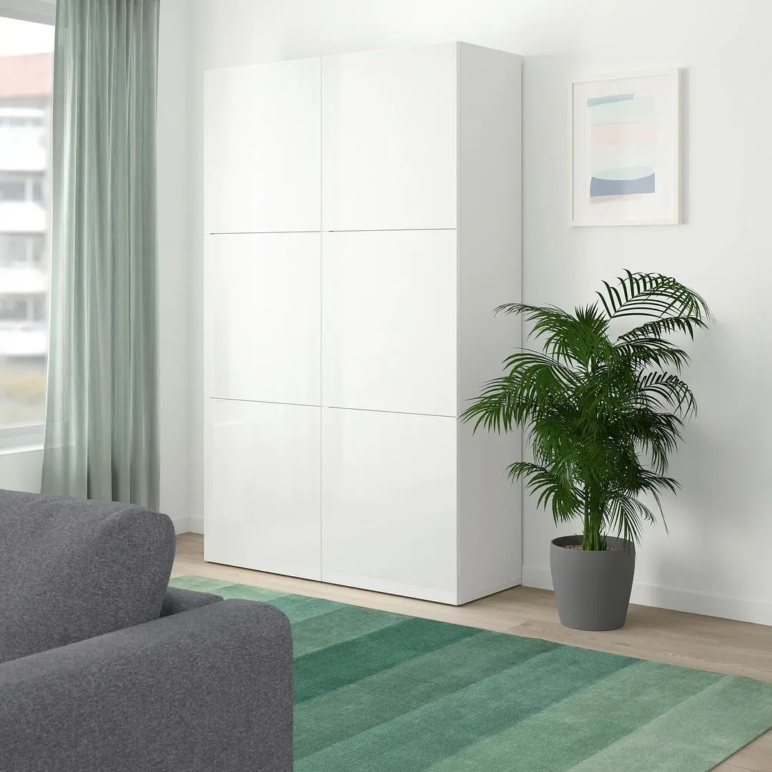 Шкаф Ikea Besta с дверцами 120x42x193 (Белый/Лаксвикен Белый) - 4