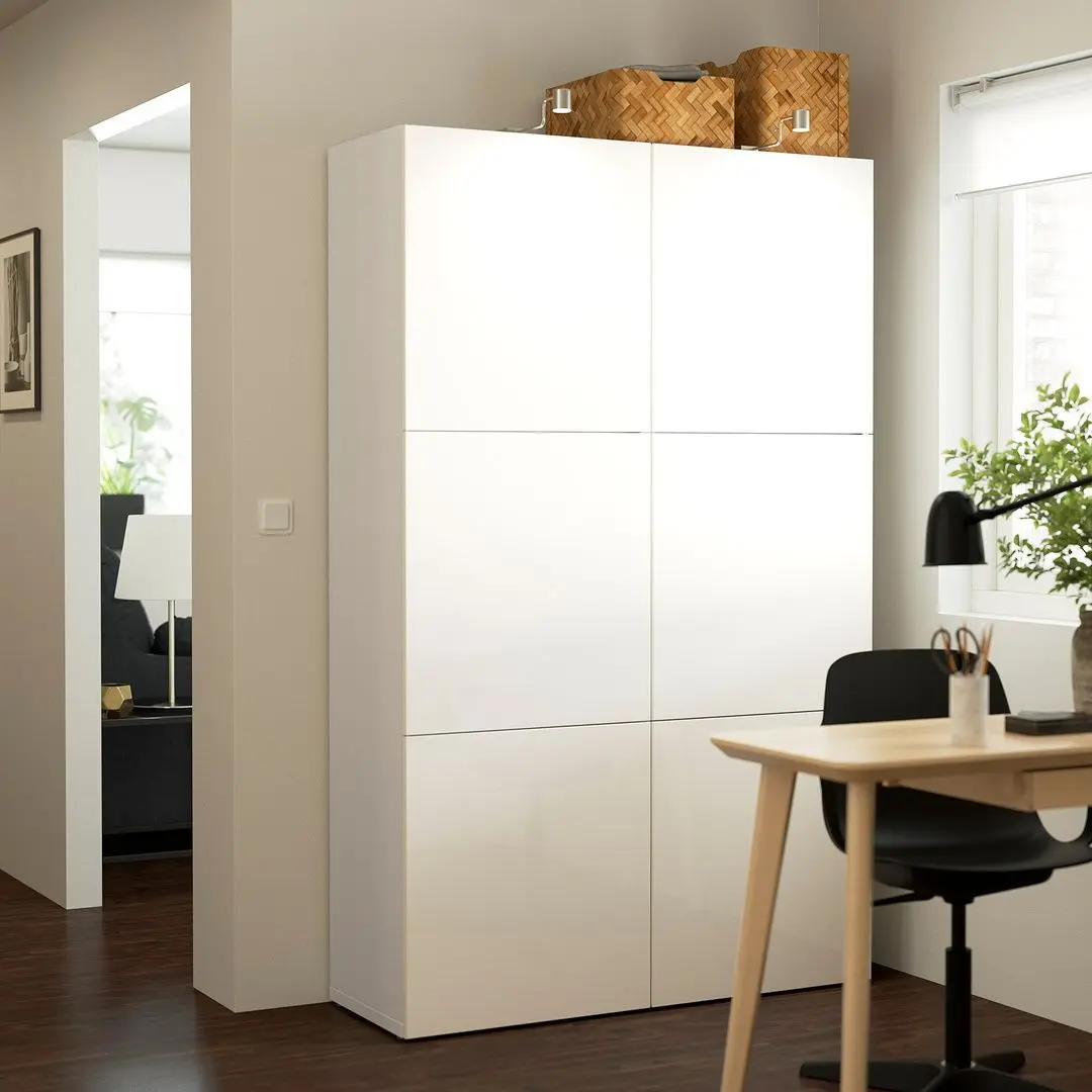 Шкаф Ikea Besta с дверцами 120x42x193 (Белый/Лаксвикен Белый) - 3