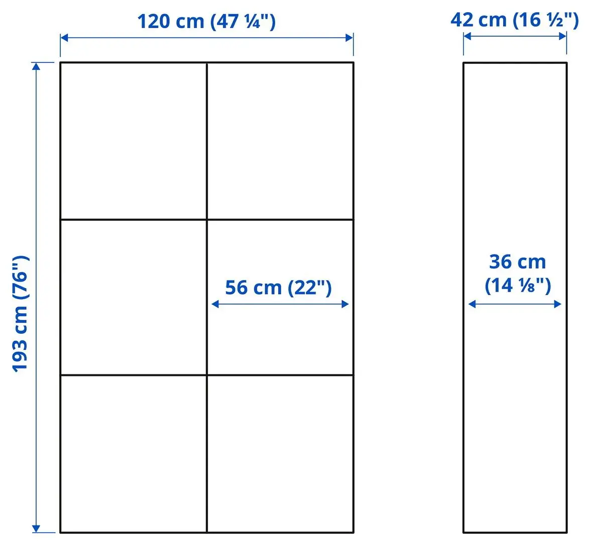 Шкаф Ikea Besta с дверцами 120x42x193 (Белый/Лаксвикен Белый) - 2