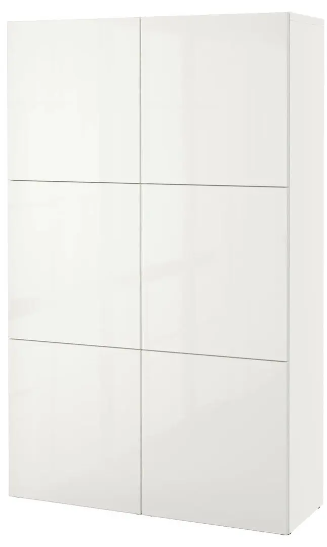 Шкаф Ikea Besta с дверцами 120x42x193 (Белый/Лаксвикен Белый)