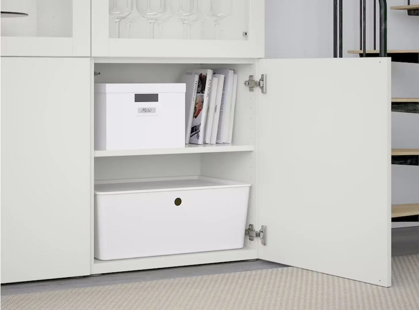 Vitrina Ikea Besta/Lappviken/Sindvik usi sticla 120x42x193 (Alb) - 5