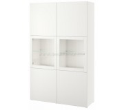 Vitrina Ikea Besta usi sticla 120x42x193 (Alb Lappviken/Sindvik Alb)