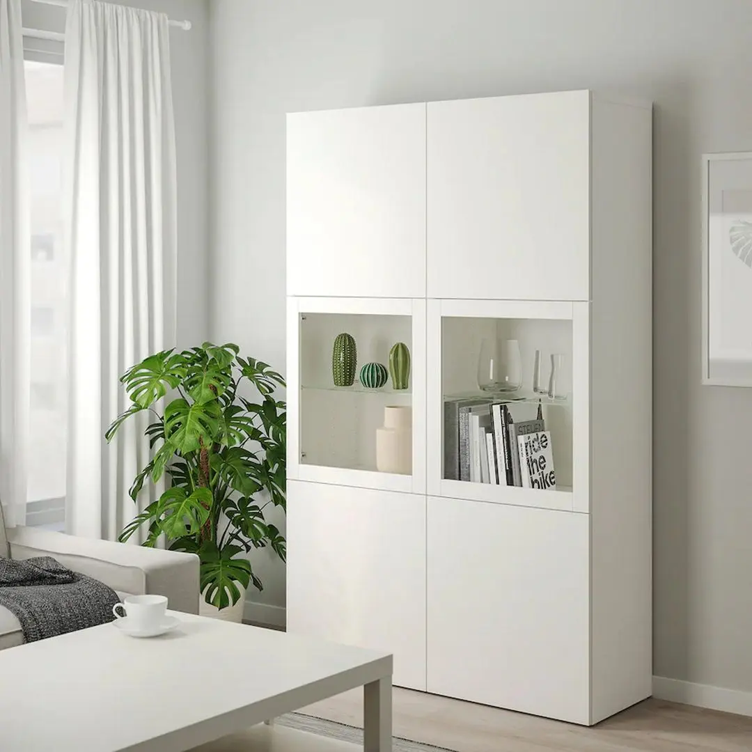 Vitrina Ikea Besta/Lappviken/Sindvik usi sticla 120x42x193 (Alb) - 7