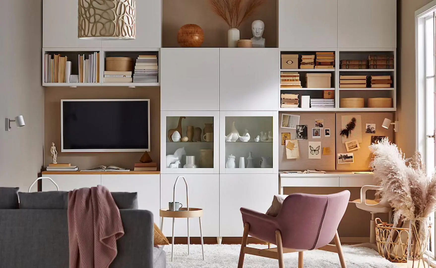 Vitrina Ikea Besta/Lappviken/Sindvik usi sticla 120x42x193 (Alb) - 8