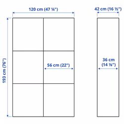 Vitrina Ikea Besta/Lappviken/Sindvik usi sticla 120x42x193 (Alb) Thumb