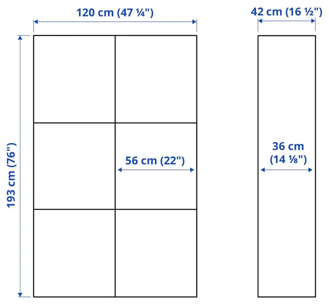 Vitrina Ikea Besta usi sticla 120x42x193 (Aspect Stejar Antichizat Lappviken/Sindvik Aspect Stejar Alb)