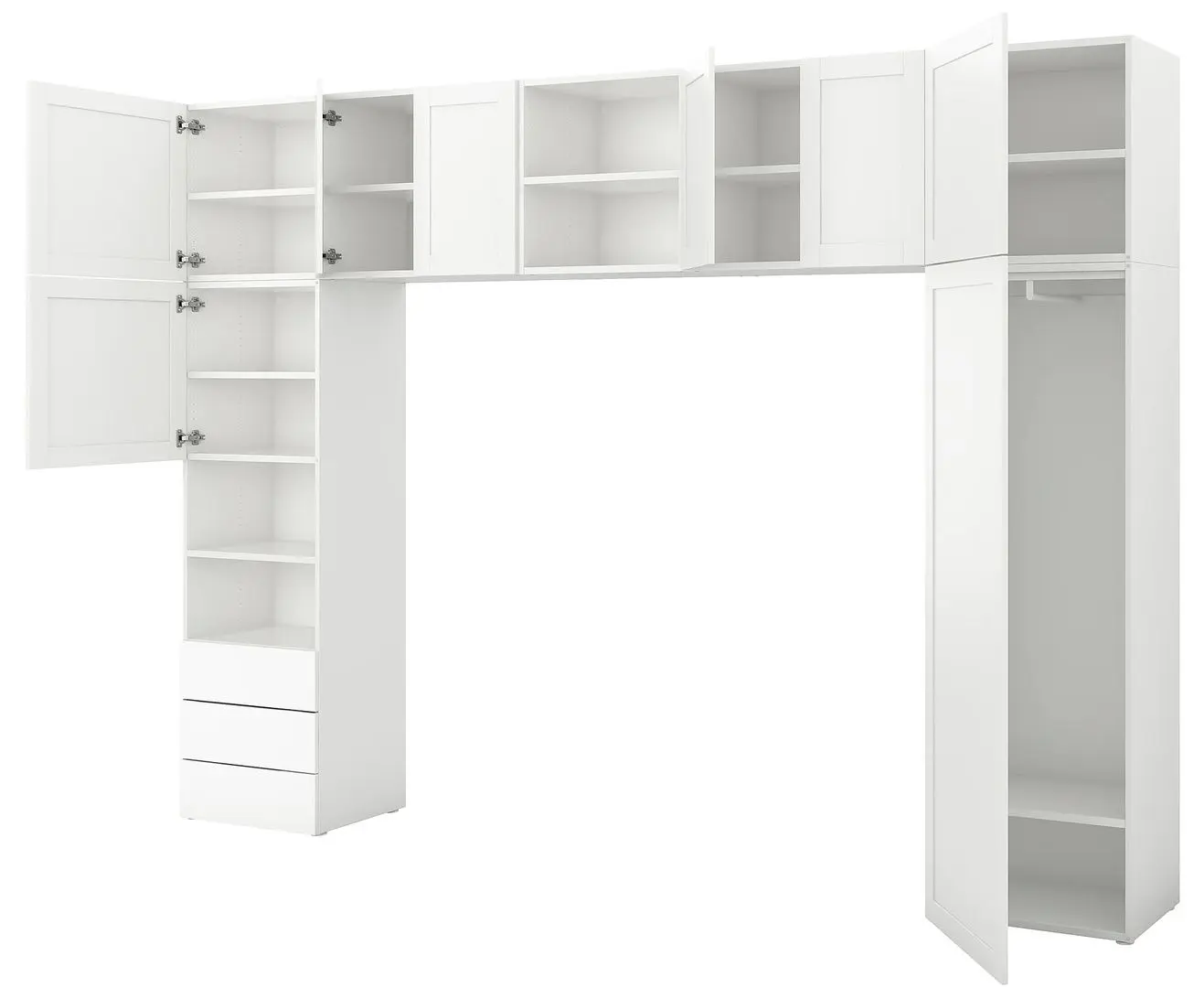 Living Ikea Platsa/Fonnes/Sannidal 8 usi/3 sertare 340x42x241 (Alb)