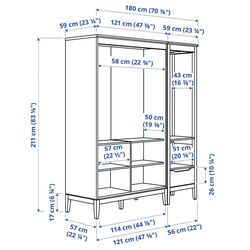 Шкаф комбинированный Ikea Idanas 180x59x211 (Темно-коричневый) Thumb