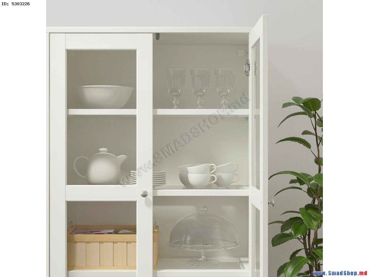 Dulap Vitrina Ikea Havsta Usi Sticla X X Alb